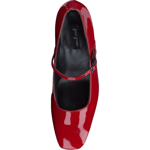 🆕PAUL GREEN Zoe Mary Jane Square Toe Pump Shoes 8 Red Patent - Picture 8 of 16